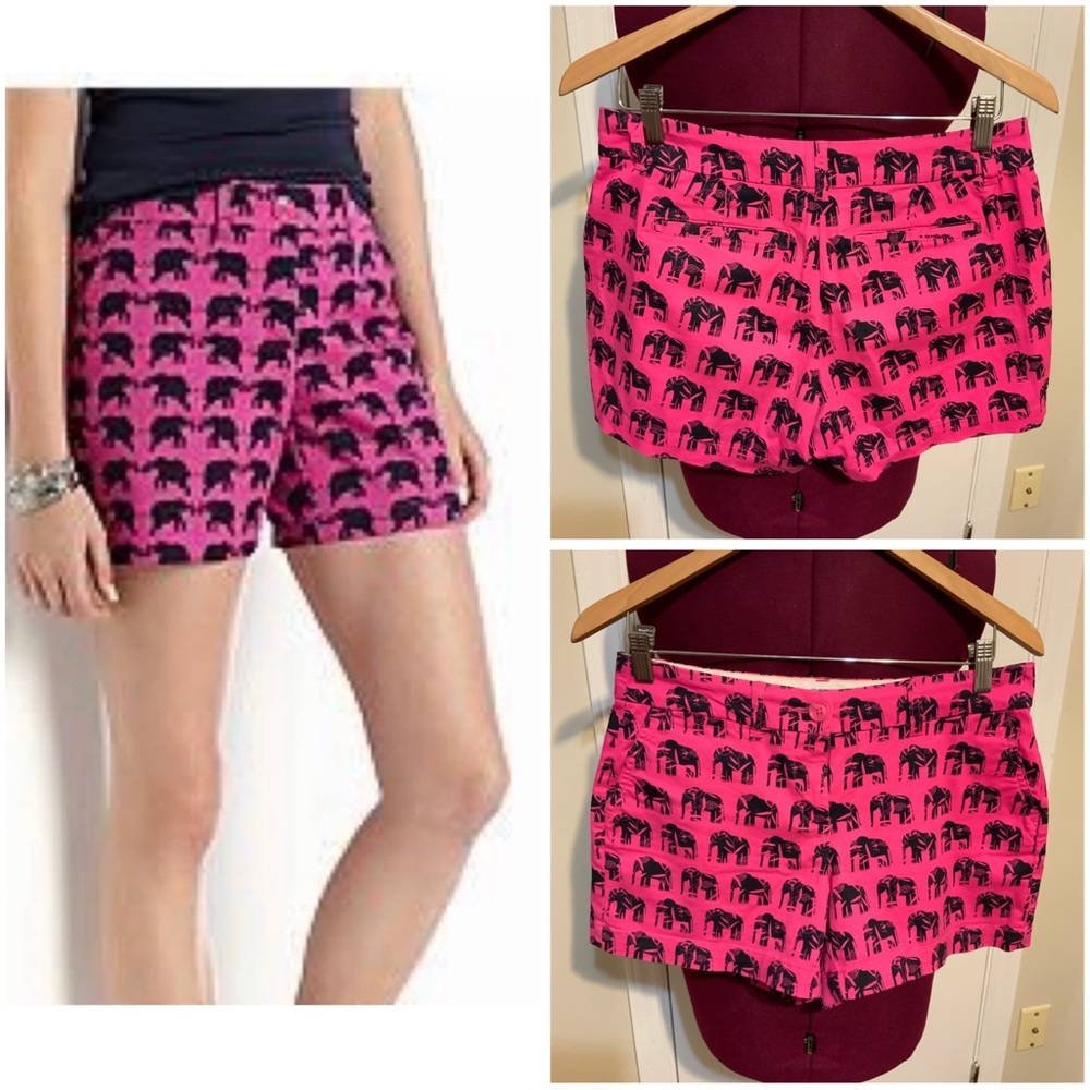 NWOT Crown & Ivy Elephants Print Pink/Black Casual Shorts